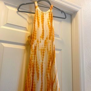 Yellow Sexy Maxi Dress with back cut out